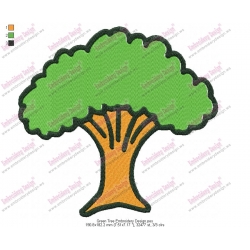 Green Tree Embroidery Design